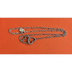 James Avery Retired Sterling Silver Two Hearts Necklace 8”